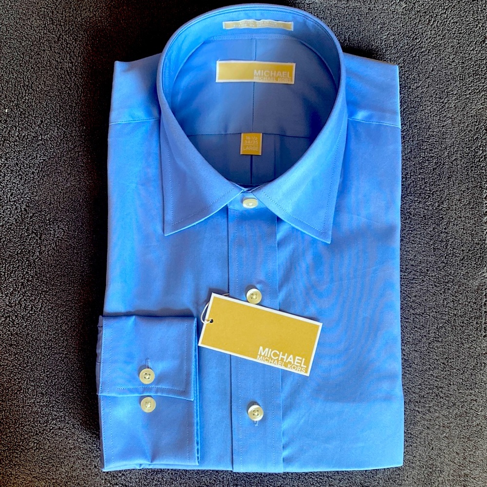 NEW Michael Kors 161/2 34/35 blue dress shirt